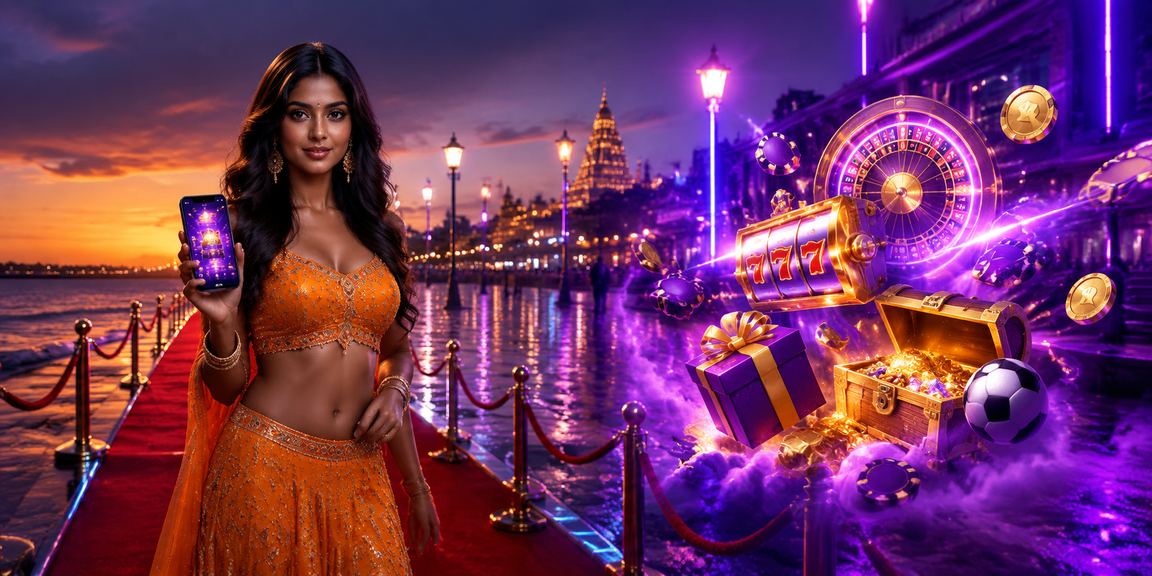 Evening neon sports betting signs on Chennai Marina Beach