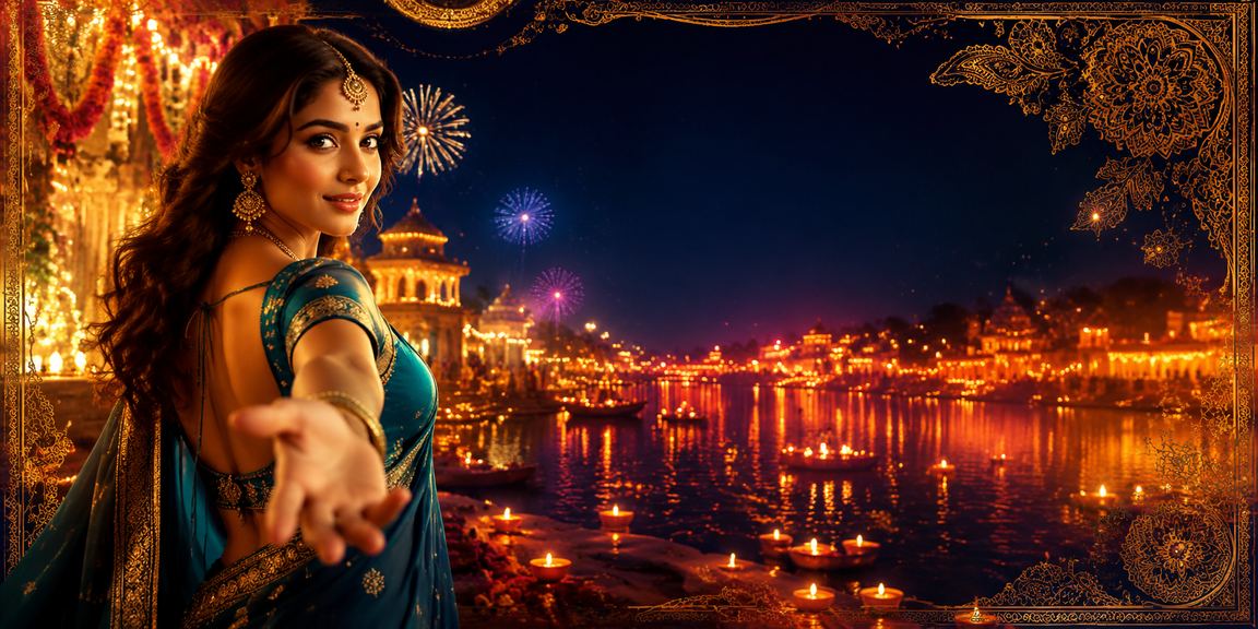Casino entertainment scene with Indian traditional attire